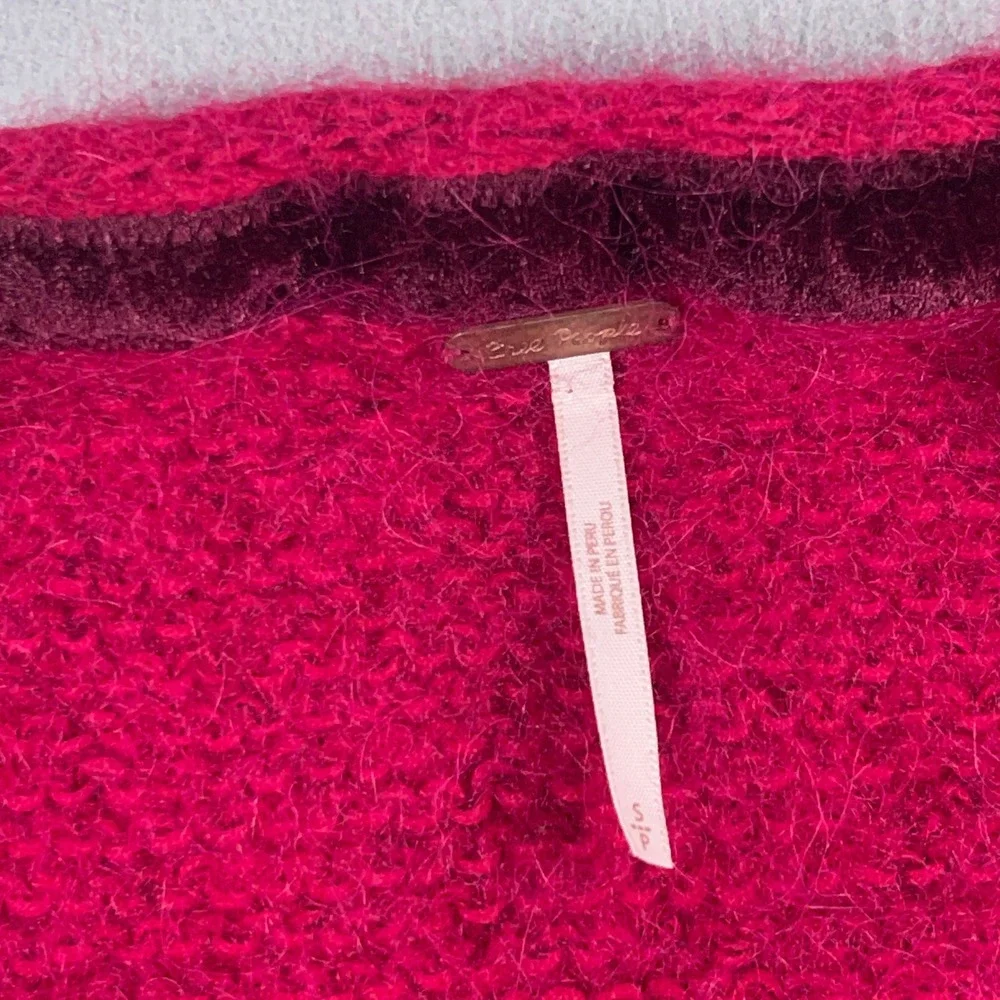 Free People Sweater Women Small Alpaca‎ Blend V Neck Knit Cozy Fuzzy Knit